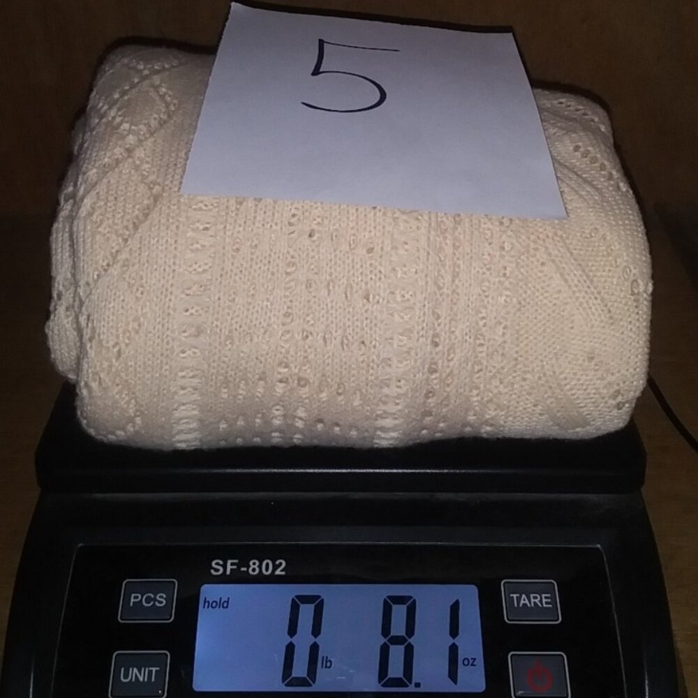 Source Unknown Women's Beautiful Cream Crochet & … - image 7